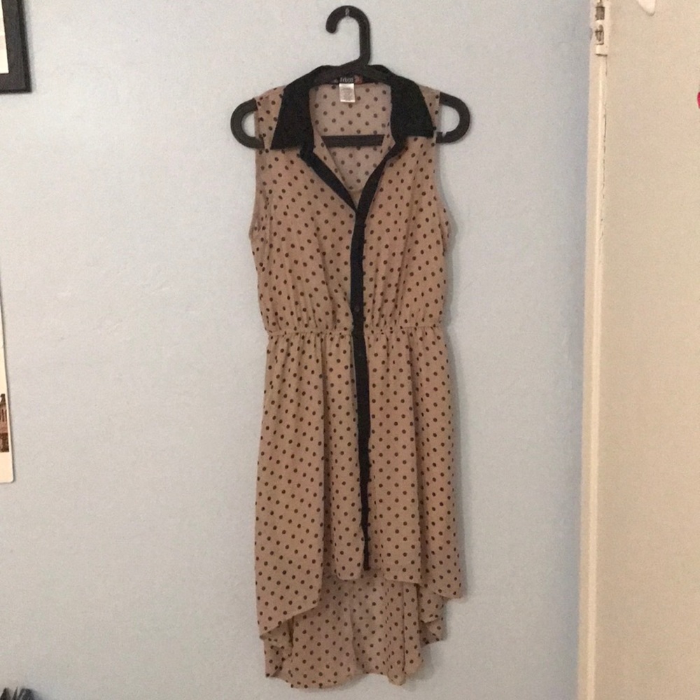 Trixxi high low polka dot Aline dress